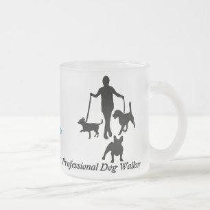 Taza De Cristal Esmerilado Caminante profesional del perro