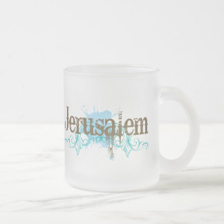 Taza De Cristal Esmerilado Camiseta de Jerusalén Israel