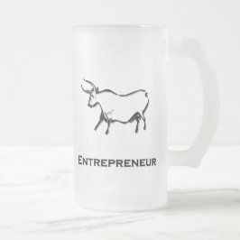 Taza De Cristal Esmerilado Camiseta Emprendedora Bull Black