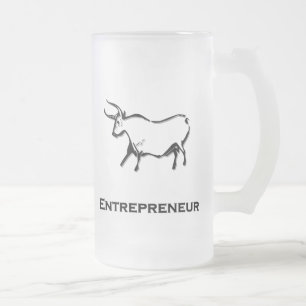 Taza De Cristal Esmerilado Camiseta Emprendedora Bull Black