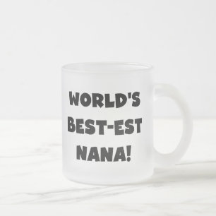 Taza De Cristal Esmerilado Camisetas blancos y negros del Mejor-est Nana del