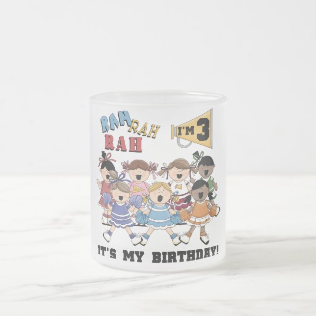 Taza De Cristal Esmerilado Camisetas de cumpleaños y regalos animadores (Centro)