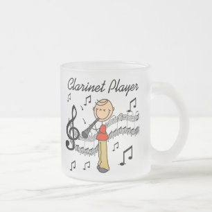 Taza De Cristal Esmerilado Camisetas de hombre con figura de palo tocando cla
