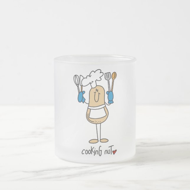 Taza De Cristal Esmerilado Camisetas de nuez de cocina y regalos (Centro)