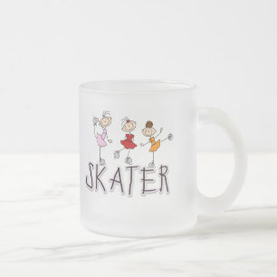 Taza De Cristal Esmerilado Camisetas de patinador de palitos y regalos