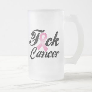 Taza De Cristal Esmerilado Camisetas del cáncer de pecho de F*CK