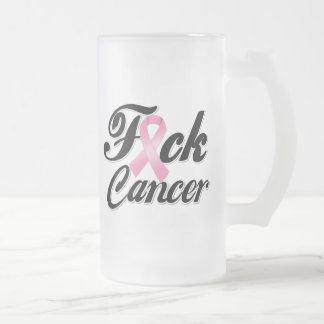 Taza De Cristal Esmerilado Camisetas del cáncer de pecho de F*CK
