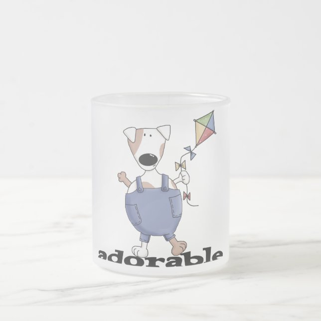 Taza De Cristal Esmerilado Camisetas y regalos adorables del perro (Centro)