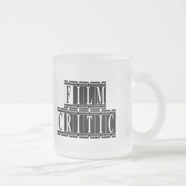 Taza De Cristal Esmerilado Camisetas y regalos críticos de cine. (Derecha)