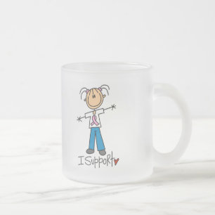 Taza De Cristal Esmerilado Camisetas y regalos de apoyo al cáncer de mama