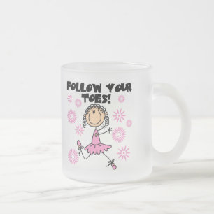 Taza De Cristal Esmerilado Camisetas y regalos de bailarina Sigue tus dedos