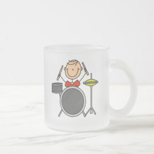Taza De Cristal Esmerilado Camisetas y regalos de baterista masculino con fig