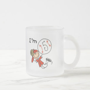Taza De Cristal Esmerilado Camisetas y regalos de béisbol para niños de 5 año