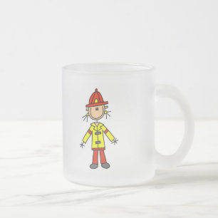 Taza De Cristal Esmerilado Camisetas y regalos de bombero con figuras de pali