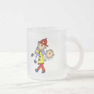 Taza De Cristal Esmerilado Camisetas y regalos de bomberos que salvan vidas