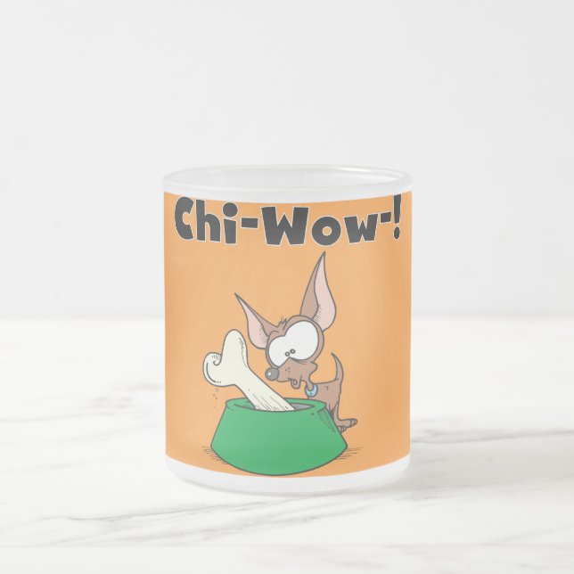 Taza De Cristal Esmerilado Camisetas y regalos de Chihuhua Ji-Wow (Centro)