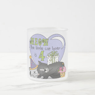 Taza De Cristal Esmerilado Camisetas y regalos de cumpleaños para el gato Lov