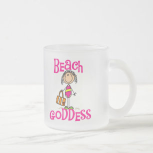Taza De Cristal Esmerilado Camisetas y regalos de Diosa de la Playa