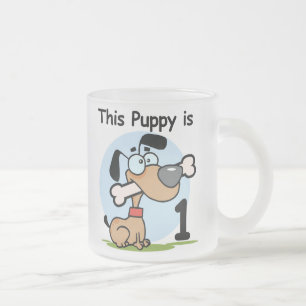 Taza De Cristal Esmerilado Camisetas y regalos de esta cachorro el primer cum