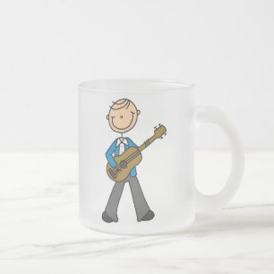 Taza De Cristal Esmerilado Camisetas y regalos de figura de palo hombre guita