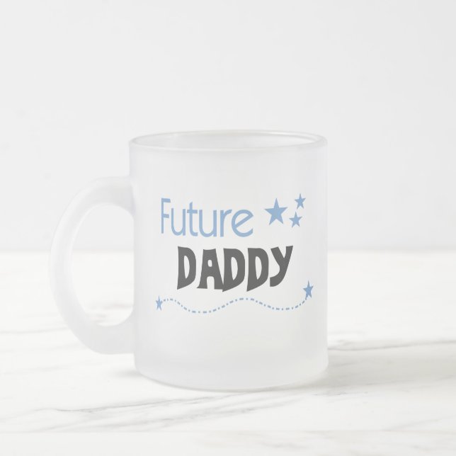Taza De Cristal Esmerilado Camisetas y regalos de Future Daddy (Izquierda)