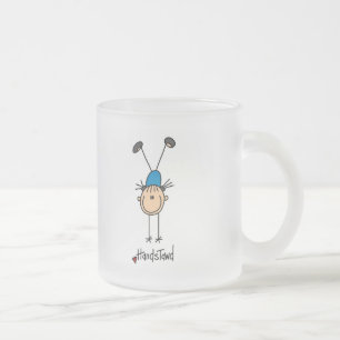 Taza De Cristal Esmerilado Camisetas y regalos de gimnasia de niña haciendo v