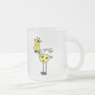 Taza De Cristal Esmerilado Camisetas y regalos de jirafa con figuras de palit