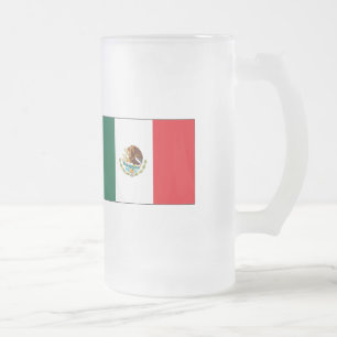 Taza De Cristal Esmerilado Camisetas y regalos de la bandera mexicana