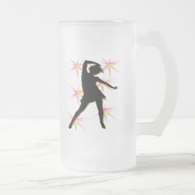 Taza De Cristal Esmerilado Camisetas y regalos de la diva de la danza (Derecha)