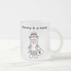 Taza De Cristal Esmerilado Camisetas y regalos de la enfermera de mami