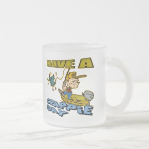 Taza De Cristal Esmerilado Camisetas y regalos de la pesca del día del tipo