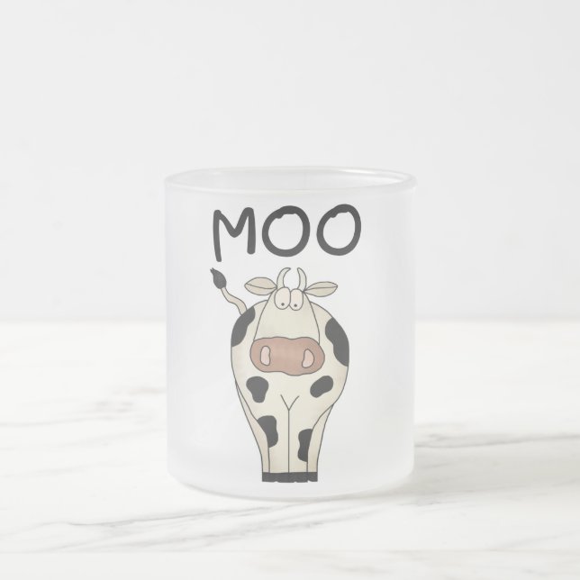 Taza De Cristal Esmerilado Camisetas y regalos de la vaca del MOO (Centro)