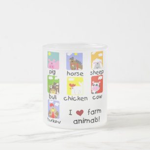 Taza De Cristal Esmerilado Camisetas y regalos de los animales del campo