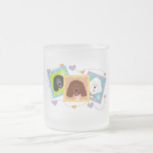 Taza De Cristal Esmerilado Camisetas y regalos de los retratos del perro
