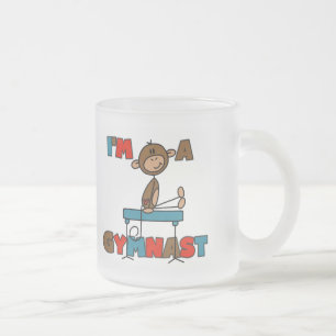 Taza De Cristal Esmerilado Camisetas y regalos de Mono soy una gimnasta
