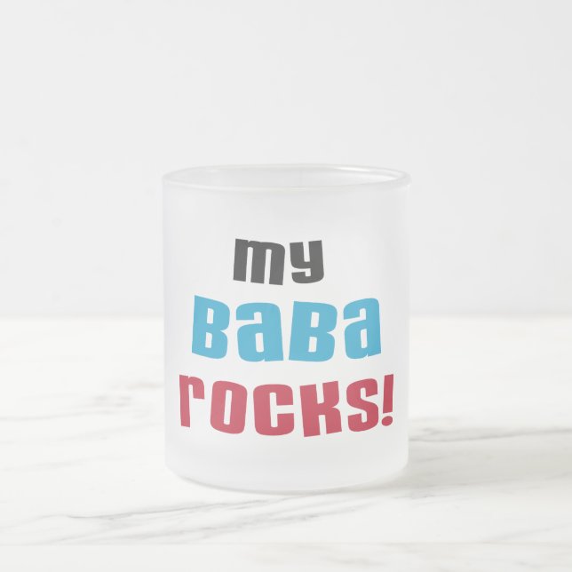 Taza De Cristal Esmerilado Camisetas y regalos de My Baba Rocks (Centro)