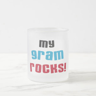 Taza De Cristal Esmerilado Camisetas y regalos de My Gram Rocks