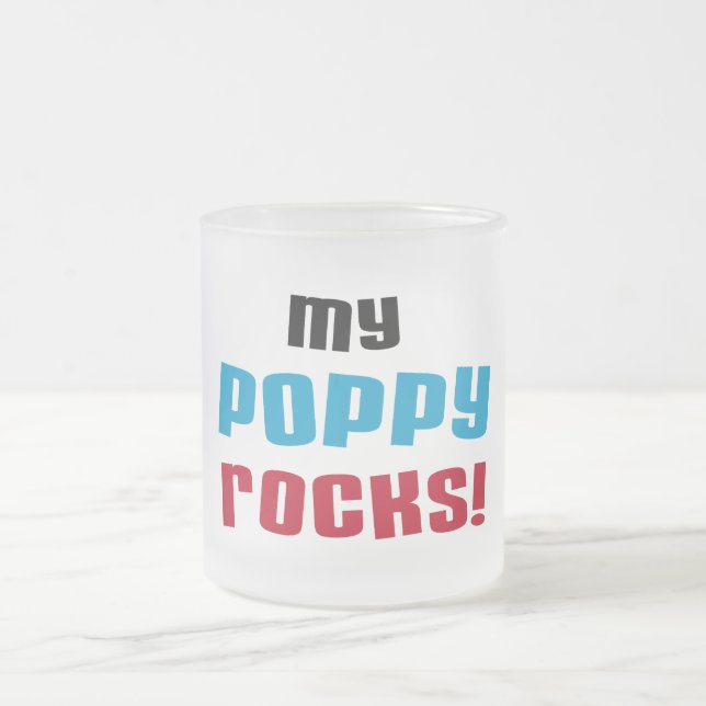 Taza De Cristal Esmerilado Camisetas y regalos de My Poppy Rocks (Centro)