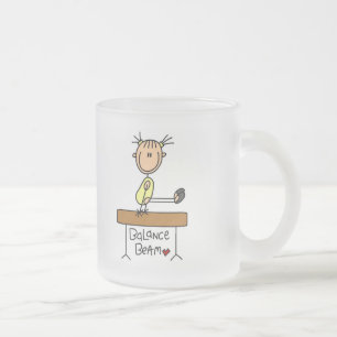 Taza De Cristal Esmerilado Camisetas y regalos de niña en barra de equilibrio