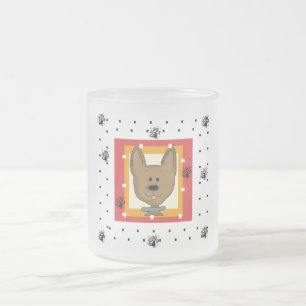 Taza De Cristal Esmerilado Camisetas y regalos de perros marrones