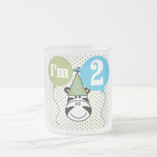 Taza De Cristal Esmerilado Camisetas y regalos de segundo cumpleaños de Zebra