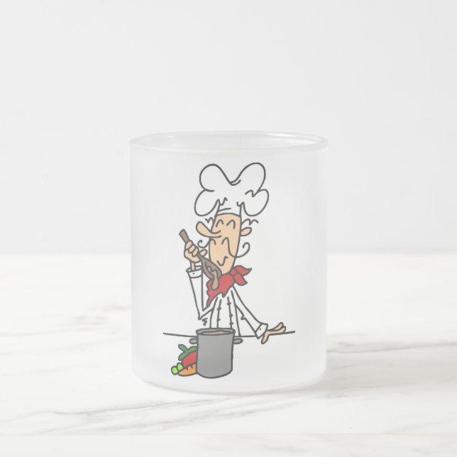 Taza De Cristal Esmerilado Camisetas y regalos de Soup Chef (Centro)