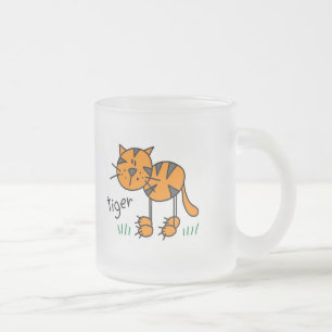 Taza De Cristal Esmerilado Camisetas y regalos de tigres con figuras de palit