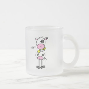 Taza De Cristal Esmerilado Camisetas y regalos de vaca dice muu