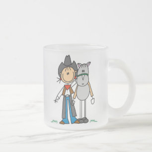 Taza De Cristal Esmerilado Camisetas y regalos de vaquera con caballo