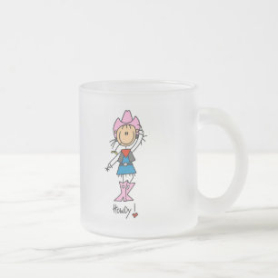 Taza De Cristal Esmerilado Camisetas y regalos de vaquera con figuras de pali