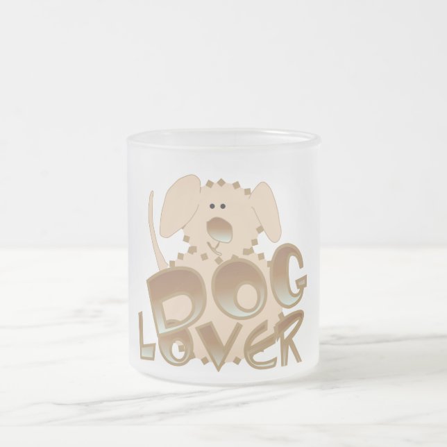 Taza De Cristal Esmerilado Camisetas y regalos del amante del perro de Brown (Centro)