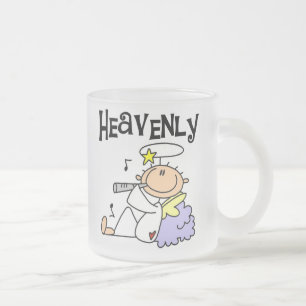 Taza De Cristal Esmerilado Camisetas y regalos del ángel celestial