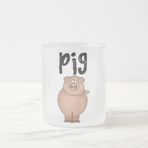 Taza De Cristal Esmerilado Camisetas y regalos del animal del campo de cerdo