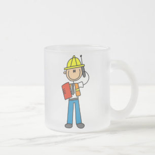 Taza De Cristal Esmerilado Camisetas y regalos del capataz de la construcción